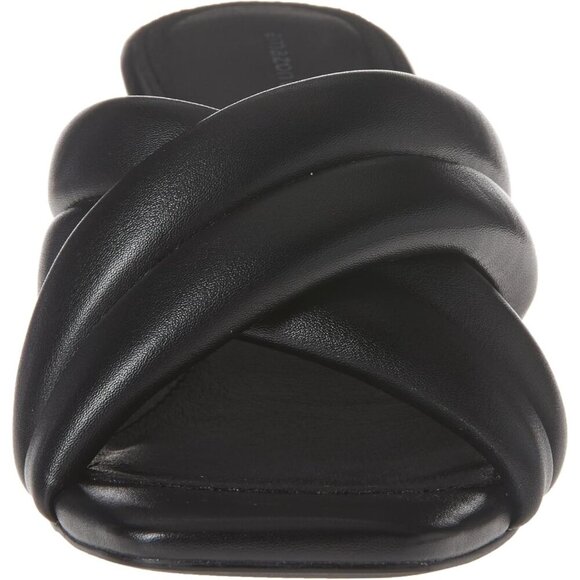 🆕Women's Crossover Heeled Sandal Pump Black Faux Leather, Stylish & Chic - Picture 2 of 8